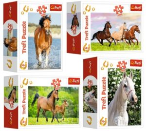Мини пъзел Trefl от 54 части - Светът на конете