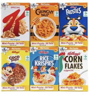 Мини пъзел Y Wow от 50 части - Kellogg's зърнена закуска, асортимент