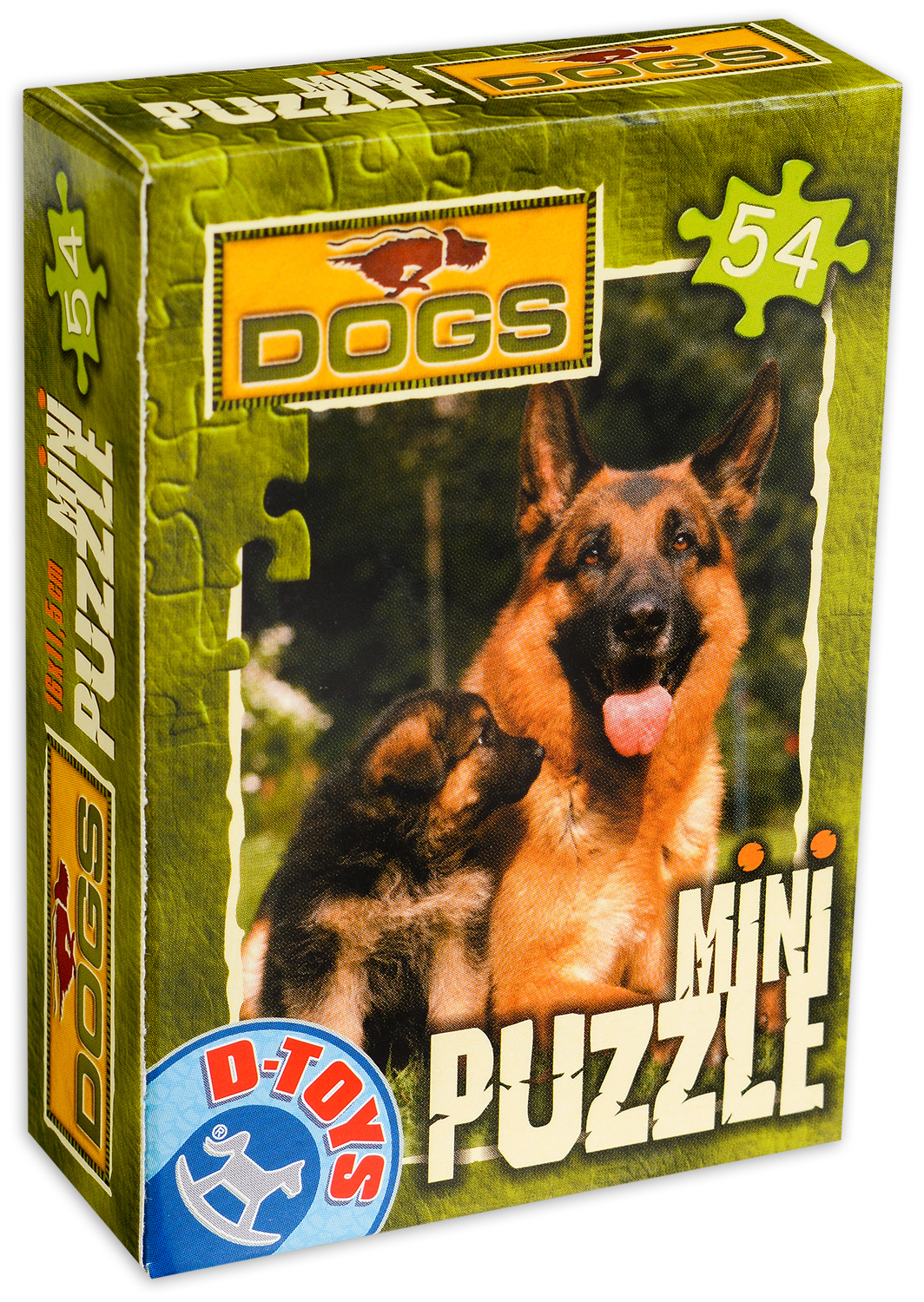 Мини пъзел D-Toys от 54 части - Немска овчарка с малкото си