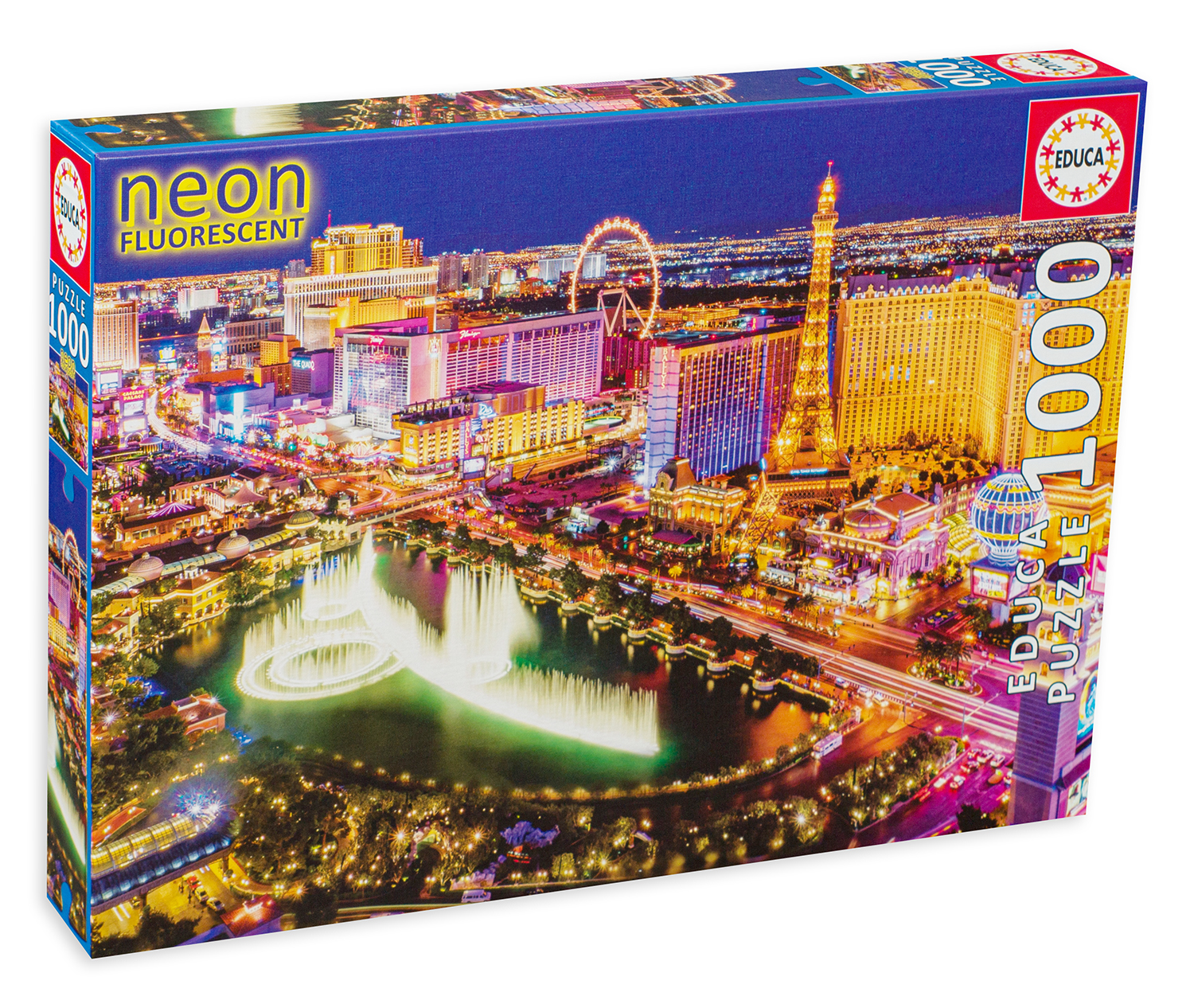 Неонов пъзел Educa от 1000 части - Лас Вегас