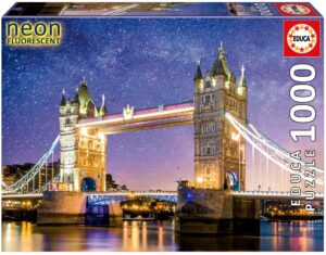 Неонов пъзел Educa от 1000 части - Тауър Бридж, Лондон