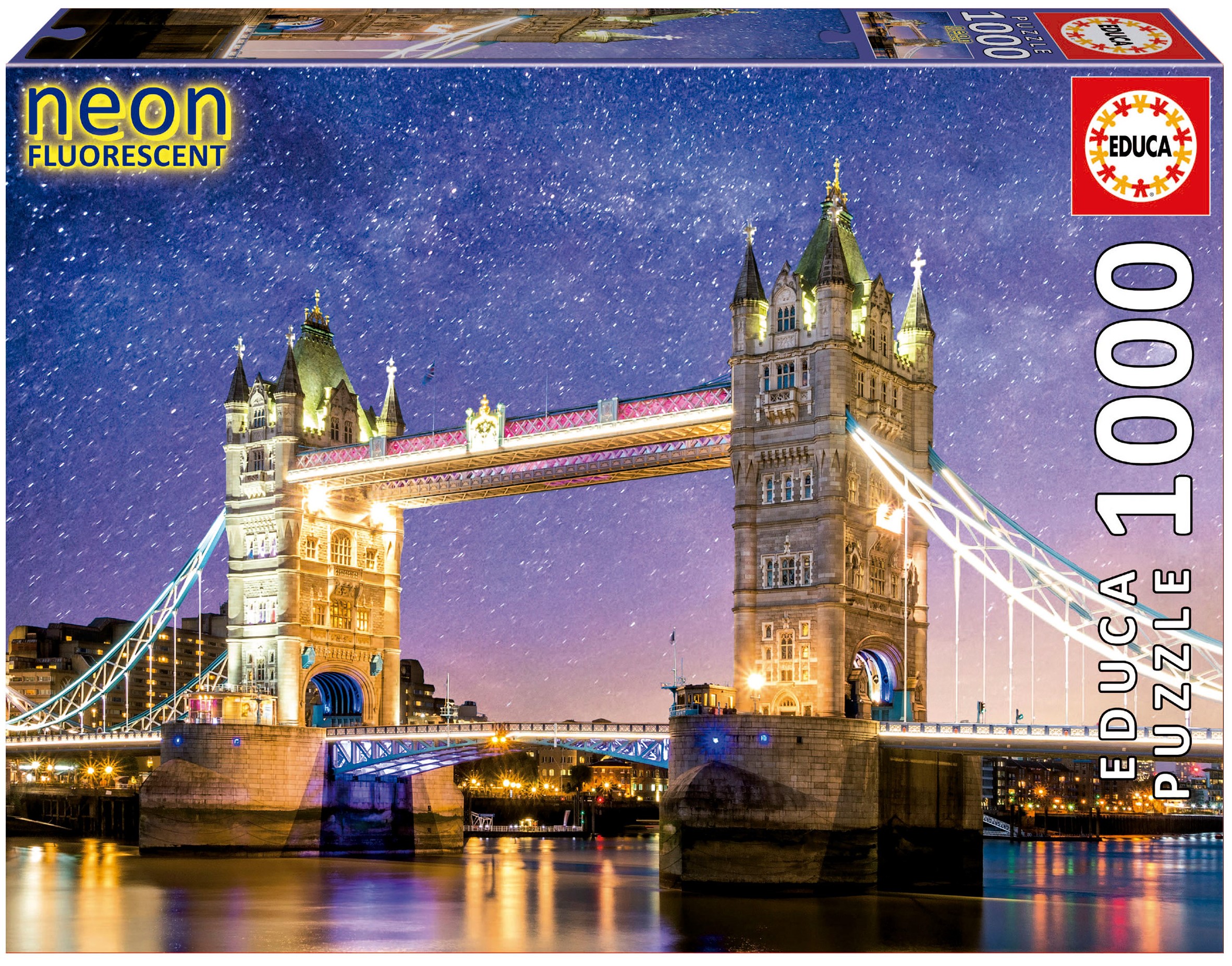 Неонов пъзел Educa от 1000 части - Тауър Бридж, Лондон