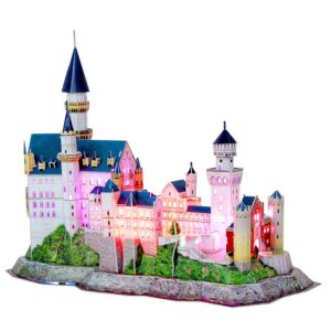 3D Пъзел Cubic Fun от 128 части и LED светлини - Neuschwanstein Castle