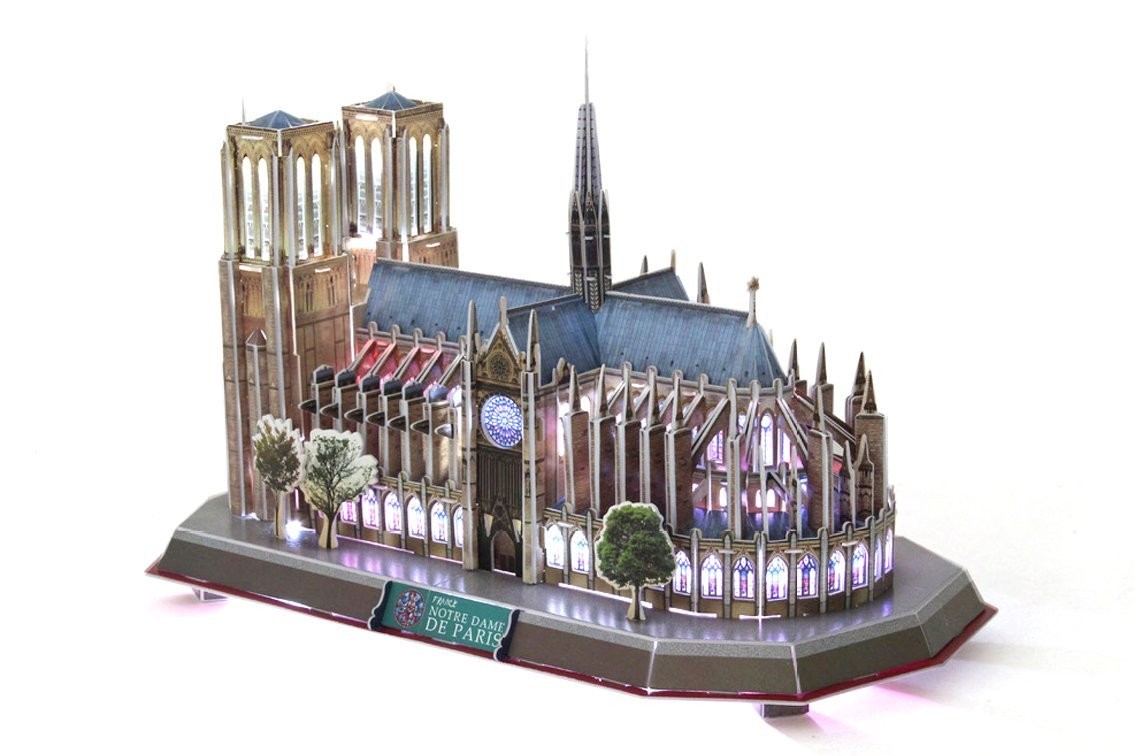 3D Пъзел Cubic Fun от 149 части и LED светлини - Notre Dame de Paris