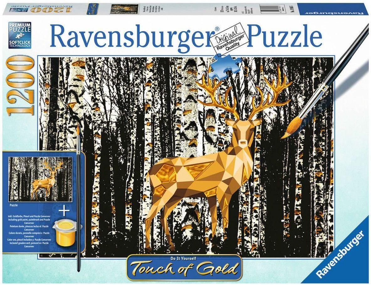 Пъзел Ravensburger от 1200 части - Елен в брезова гора, с боя