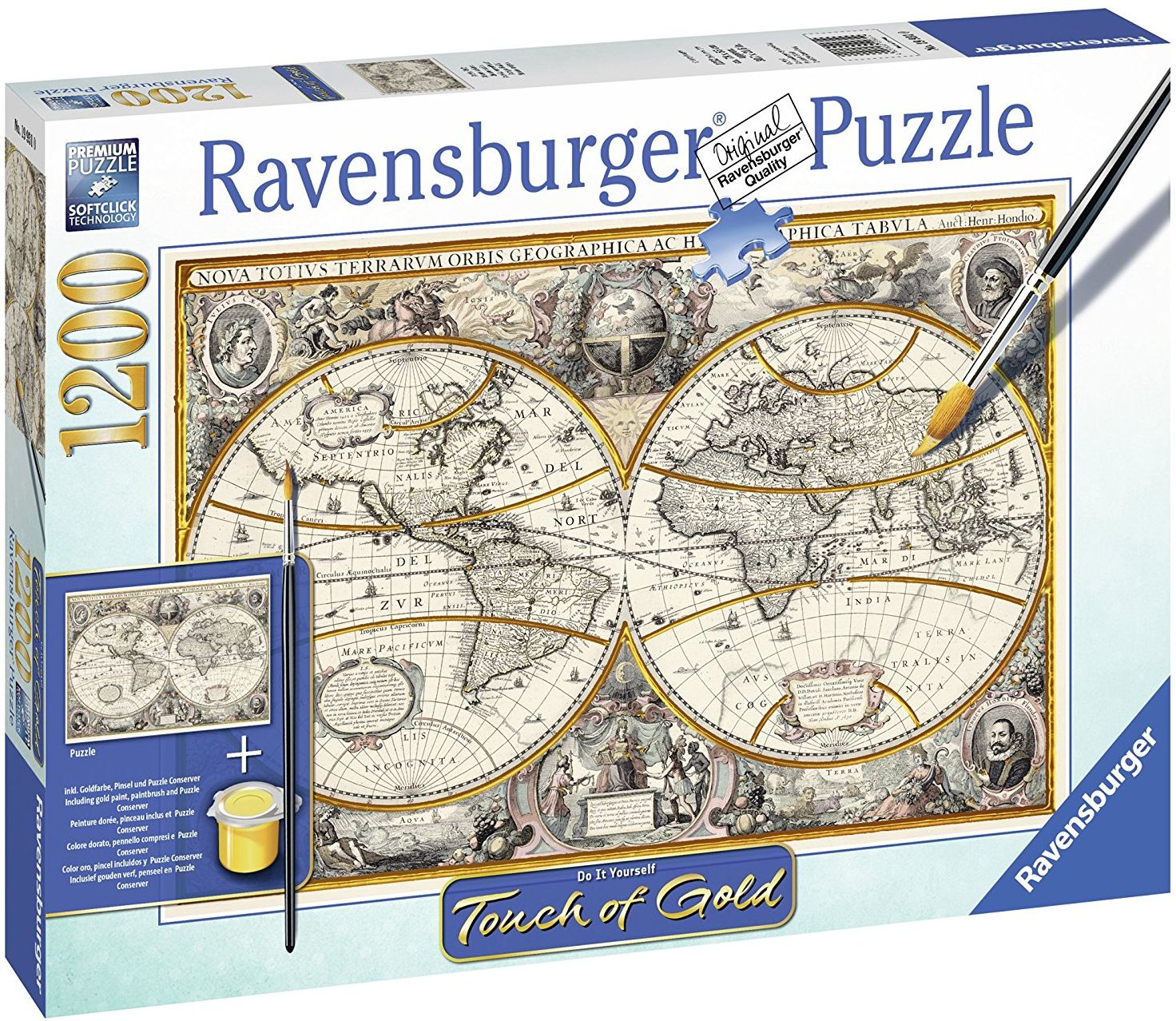 Пъзел Ravensburger от 1200 части - Карта на Античния свят, с боя