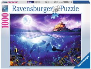 Пъзел Ravensburger от 1000 части - Китове на лунна светлина