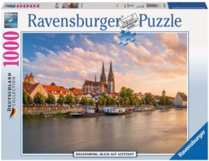Пъзел Ravensburger от 1000 части - Гледка към стария град Регенсбург