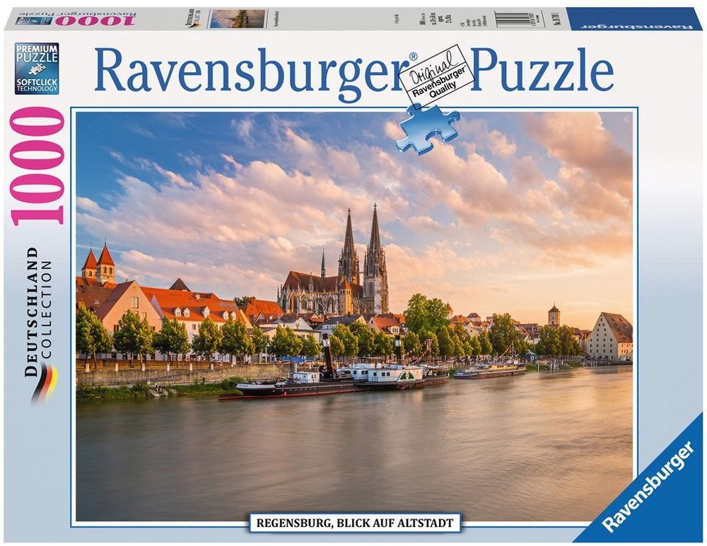 Пъзел Ravensburger от 1000 части - Гледка към стария град Регенсбург