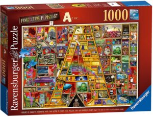 Пъзел Ravensburger от 1000 части - Страхотна азбука, буква А, Колин Томпсън