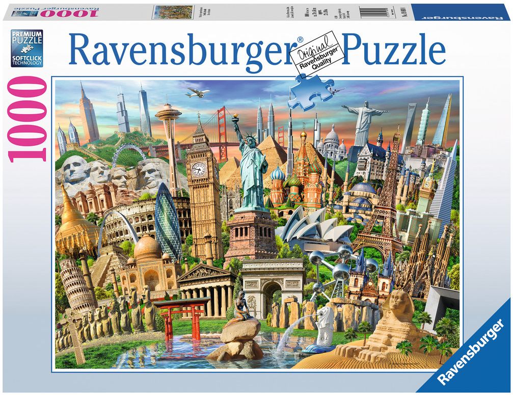 Пъзел Ravensburger от 1000 части - Световни забележителности