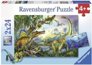 Пъзел Ravensburger от 2 x 24 части - Динозаври