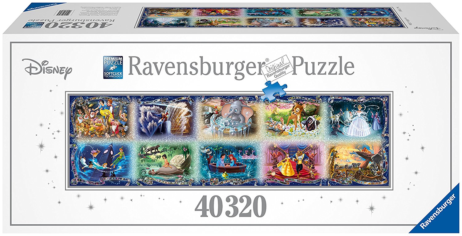 Панорамен пъзел Ravensburger от 40 320 части - Незабравими Дисни моменти