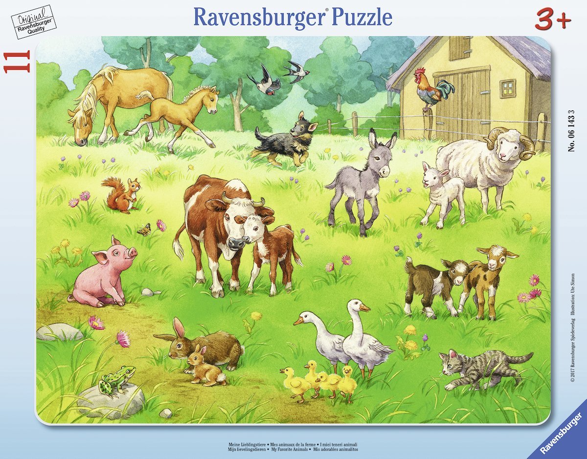 Пъзел Ravensburger от 11 части - Моите любими животни