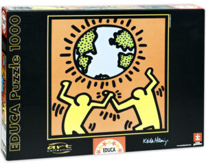Квадратен пъзел Educa от 1000 части - Човекът и светът, Кийт Херинг