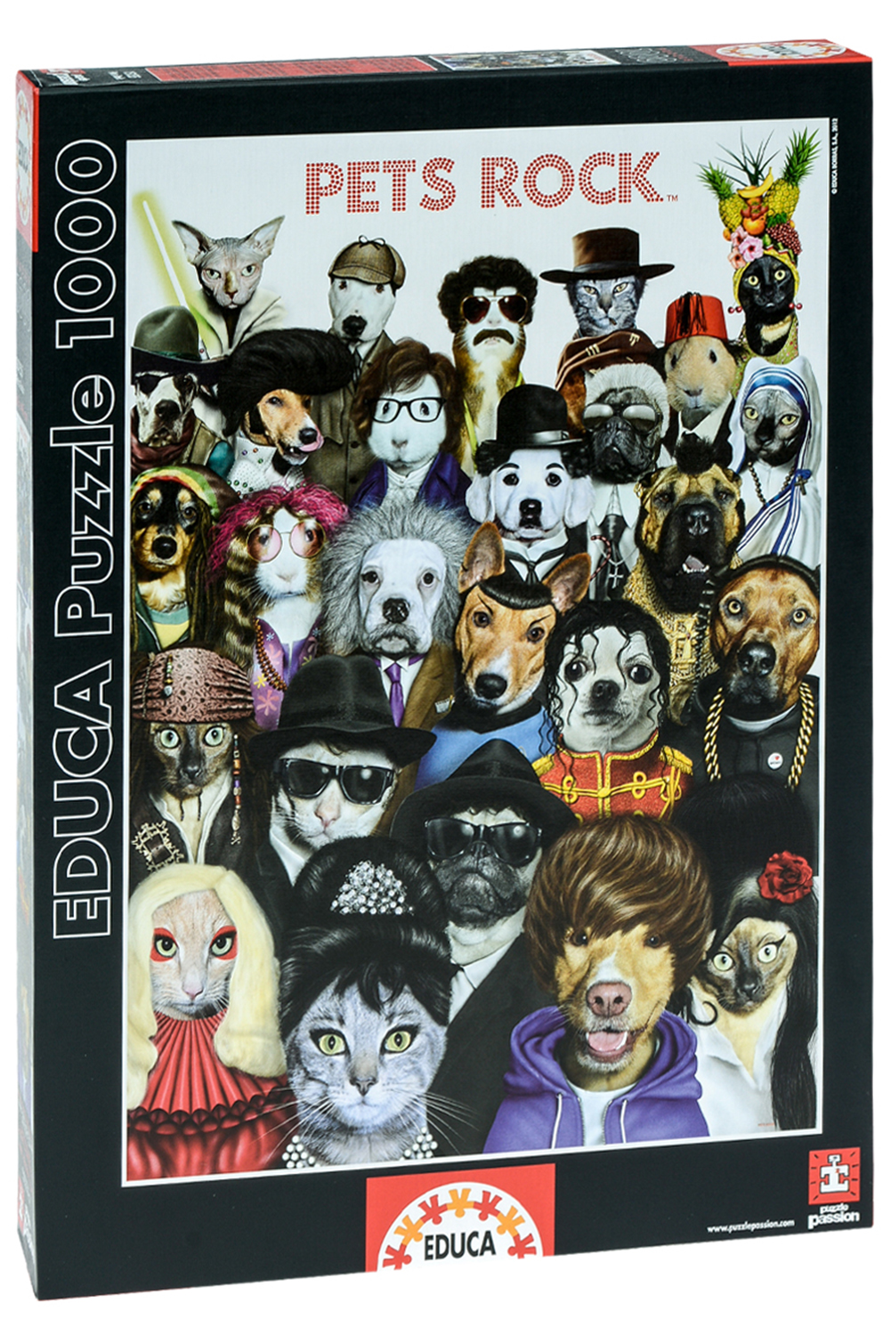 Пъзел Educa от 1000 части - Животински рок