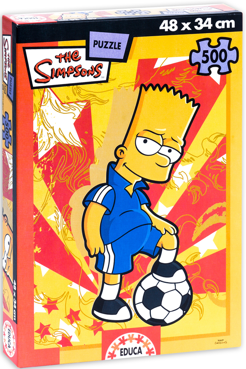 Пъзел Educa от 500 части - Барт Симпсън спортува