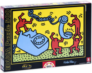 Пъзел Educa от 500 части - Човекът и телефонът, Кийт Херинг