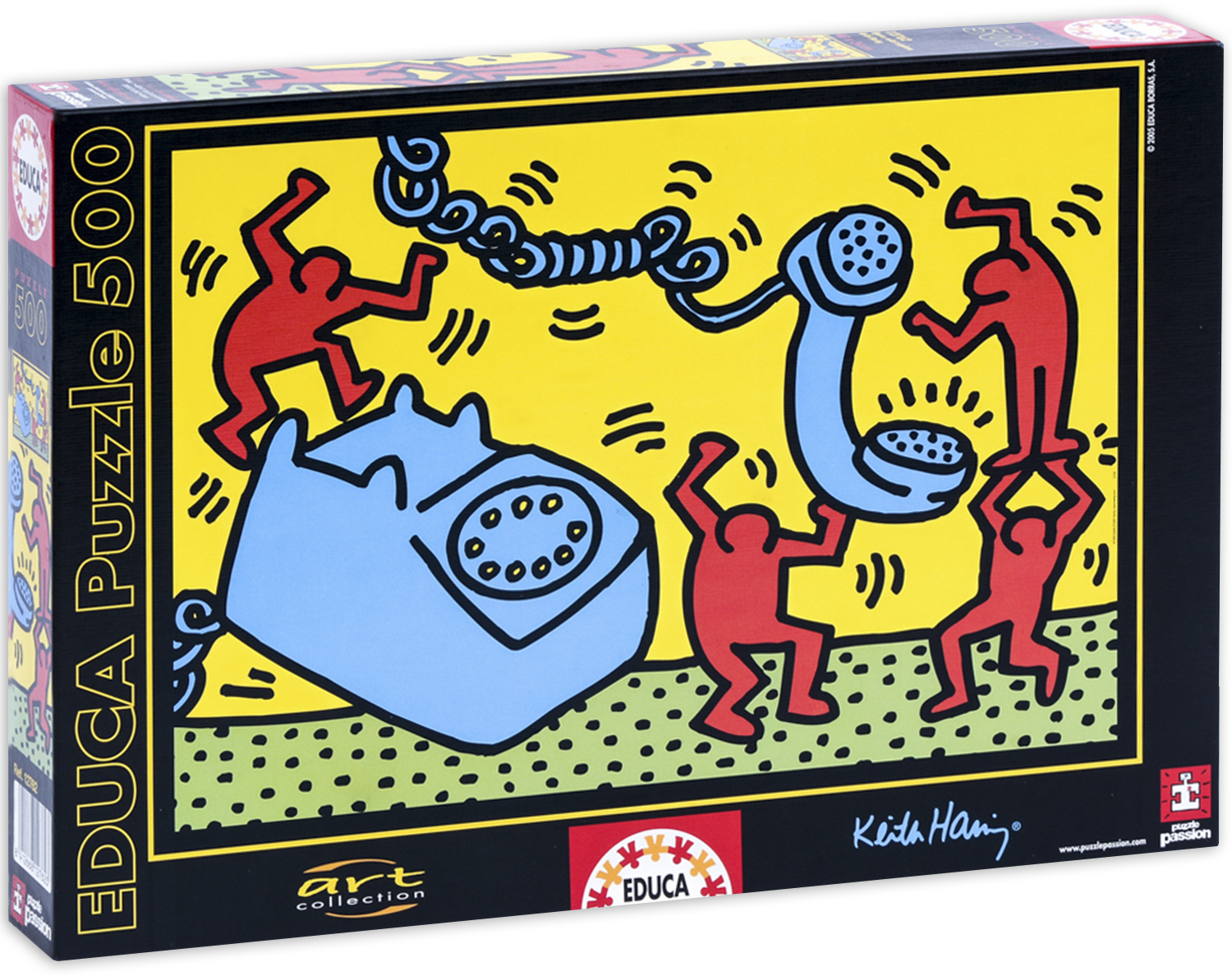 Пъзел Educa от 500 части - Човекът и телефонът, Кийт Херинг