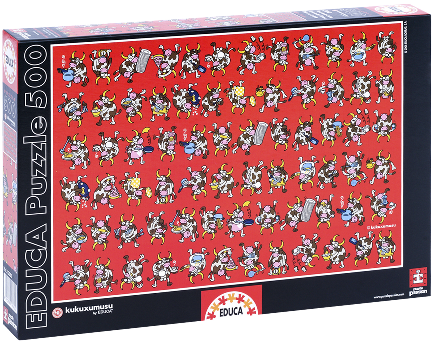 Пъзел Educa от 500 части - Крави в кухнята