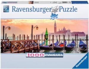 Панорамен пъзел Ravensrbuger от 1000 части - Гондоли във Венеция