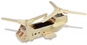 Дървен 3D пъзел Robo Time от 32 части – Соларен хеликоптер CH47