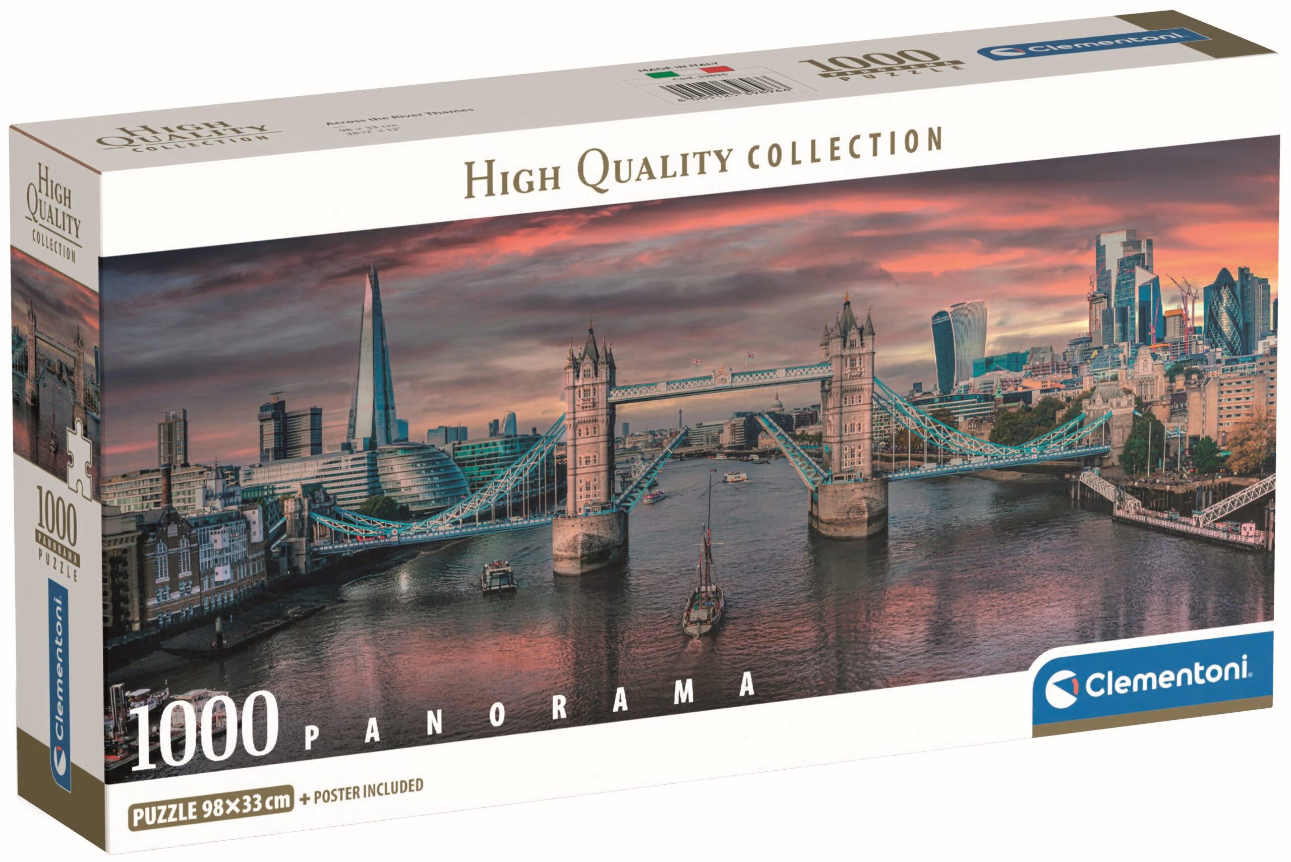 Панорамен пъзел Clementoni от 1000 части - Отвъд река Темза