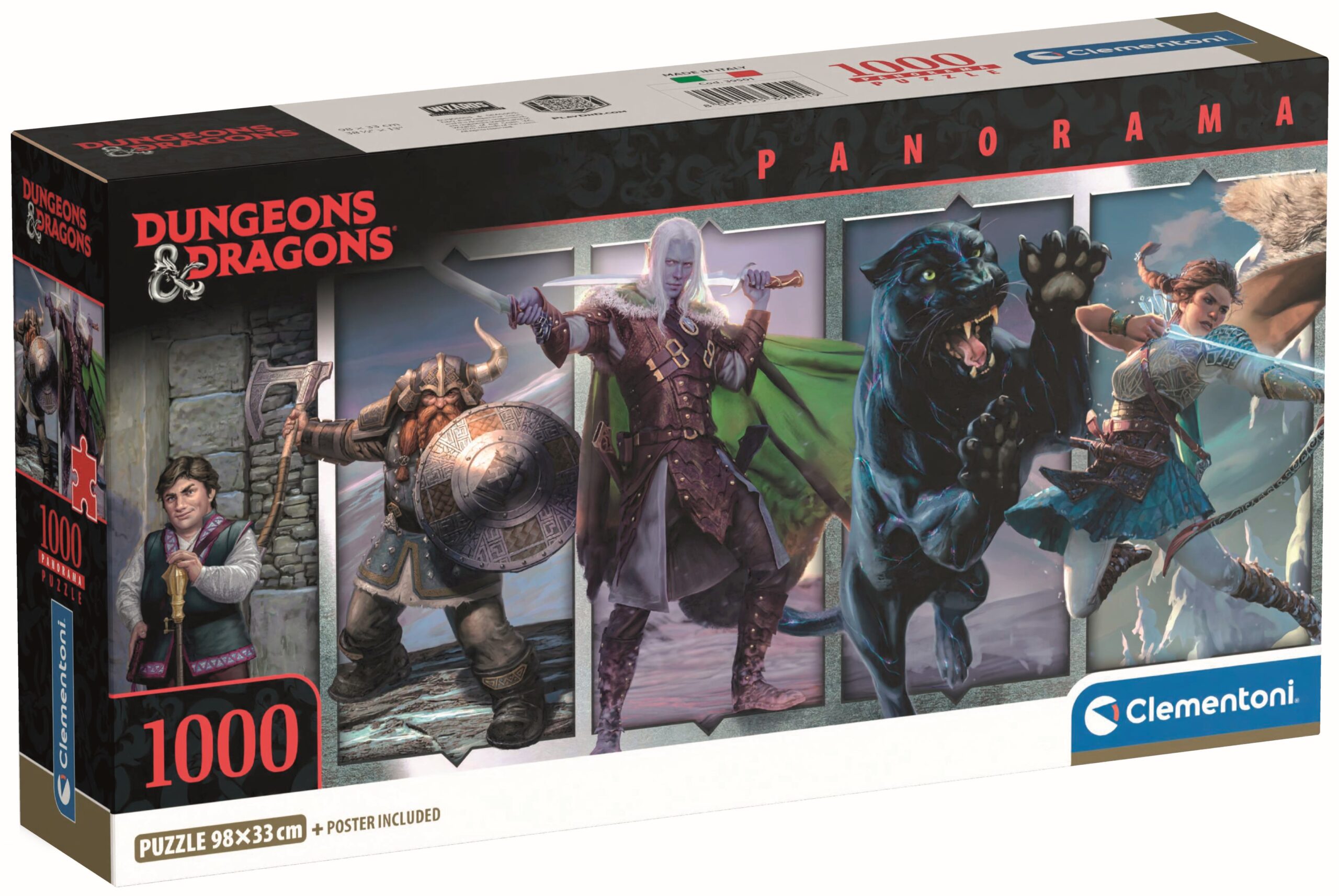 Панорамен пъзел Clementoni от 1000 части - Подземия и дракони