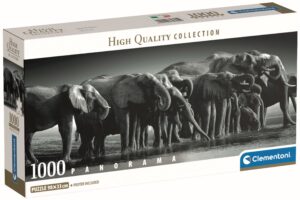 Панорамен пъзел Clementoni от 1000 части - Стадо гиганти