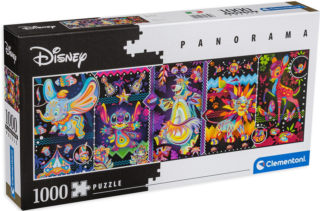 Панорамен пъзел Clementoni от 1000 части - Цветовете на Дисни