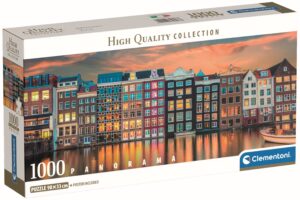 Панорамен пъзел Clementoni от 1000 части - Яркият Амстердам
