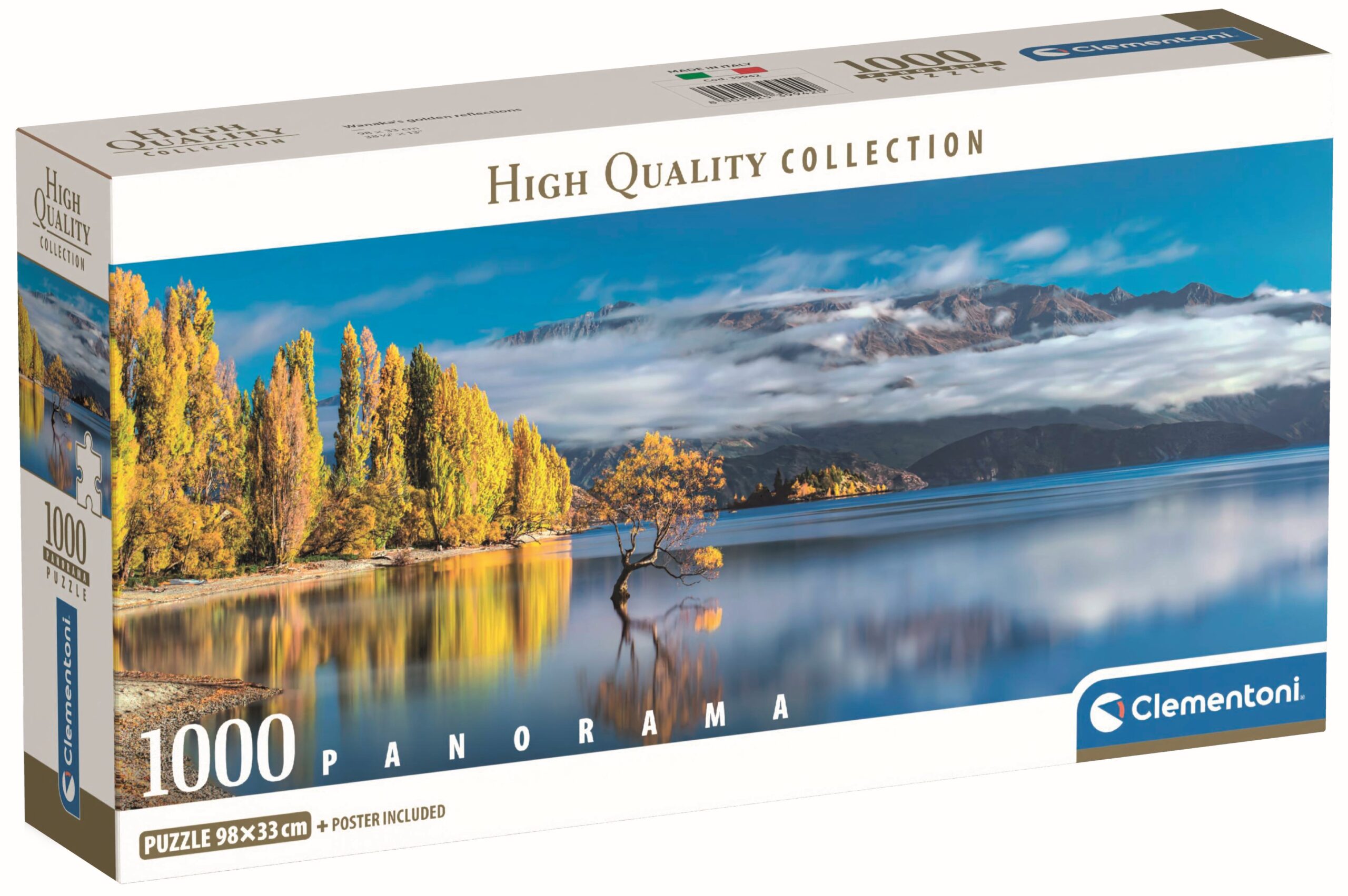 Панорамен пъзел Clementoni от 1000 части - Златните отражения на Уанака