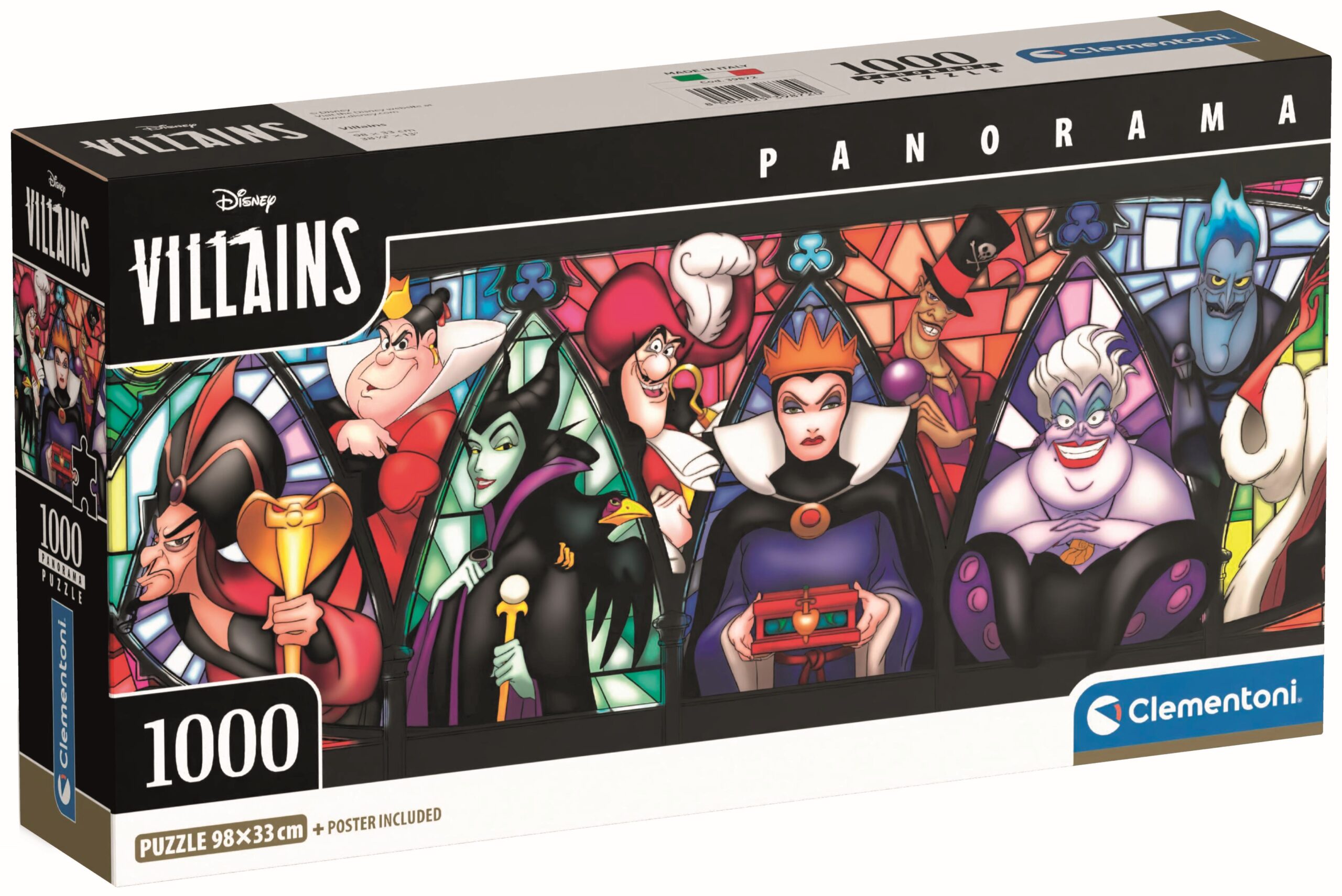 Панорамен пъзел Clementoni от 1000 части - Злодеите на Дисни