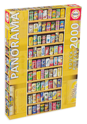 Панорамен пъзел Educa от 2000 части - Рафтове с кенчета