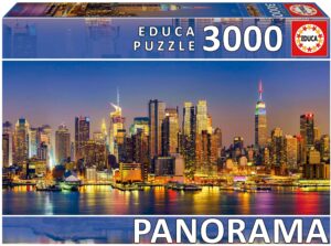 Панорамен пъзел Educa от 3000 части - Ню Йорк Скайлайн