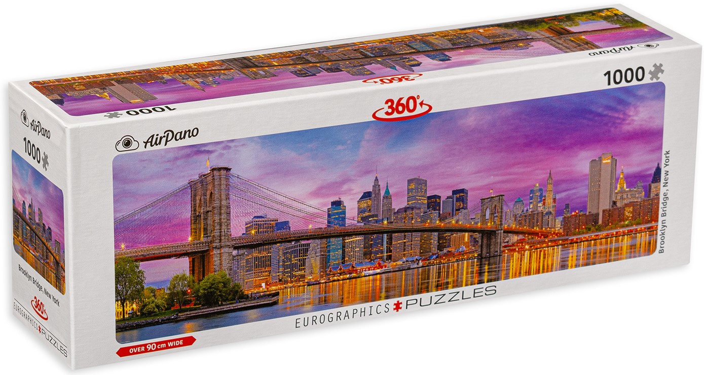 Панорамен пъзел Eurographics от 1000 части - Бруклинският мост, Ню Йорк