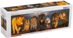 Панорамен пъзел Eurographics от 1000 части - Големи котки