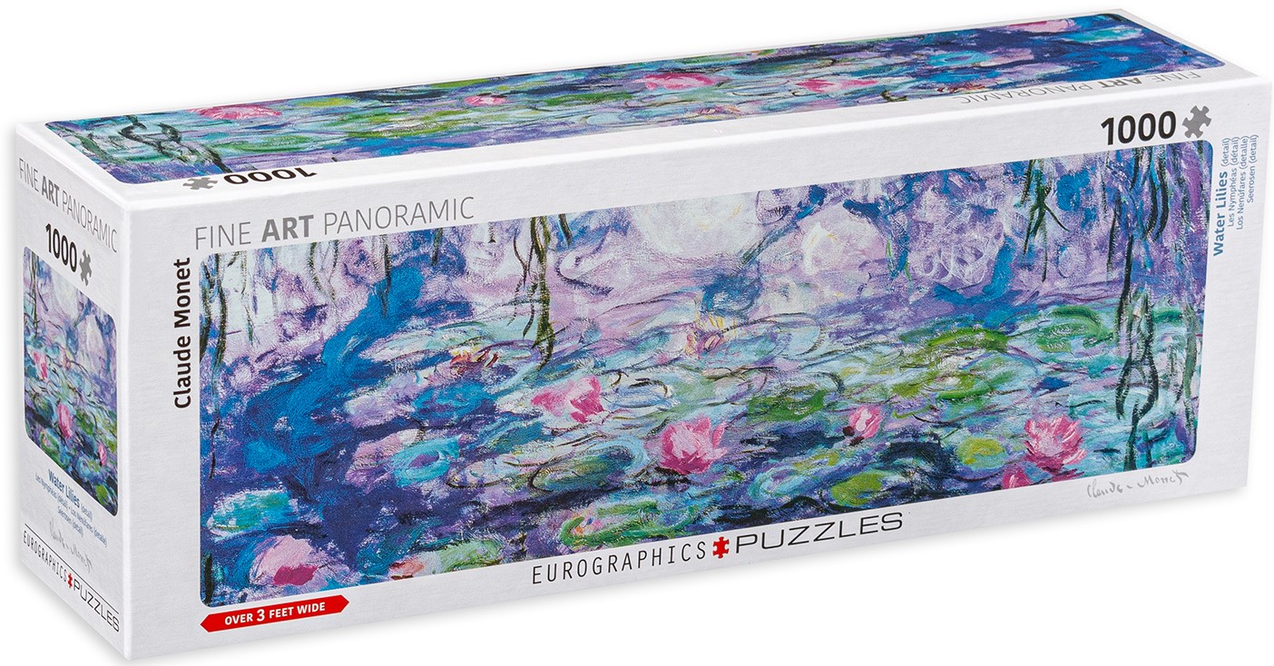 Панорамен пъзел Eurographics от 1000 части - Водни лилии (детайл), Клод Моне