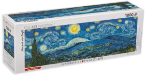Панорамен пъзел Eurographics от 1000 части - Звездна нощ, Винсент ван Гог