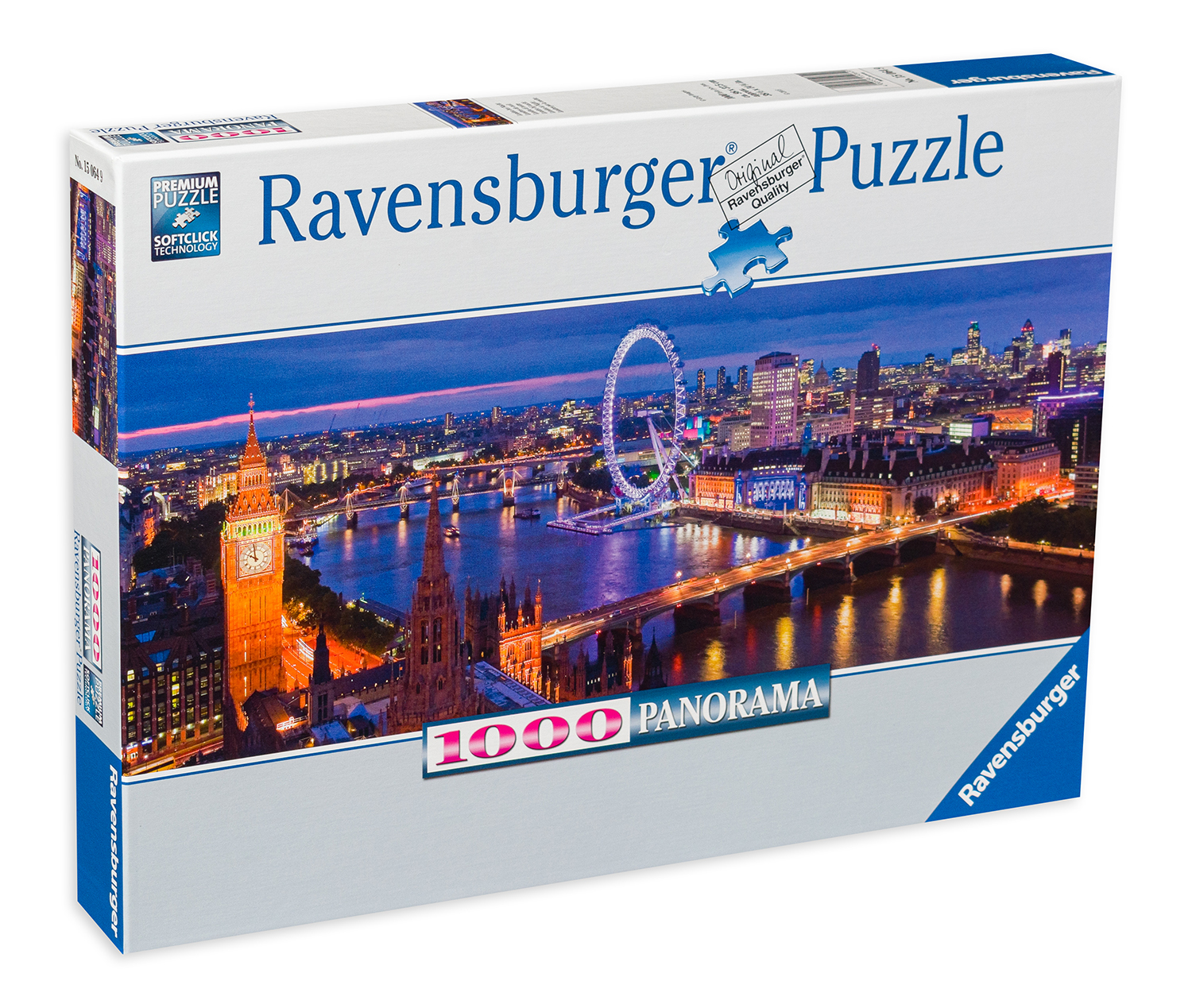 Панорамен пъзел Ravensburger от 1000 части - Нощен Лондон