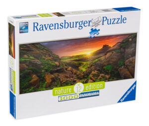 Панорамен пъзел Ravensburger от 1000 части - Слънце над Исландия