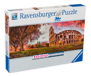 Панорамен пъзел Ravensburger от 1000 части - Залез при Колизеума