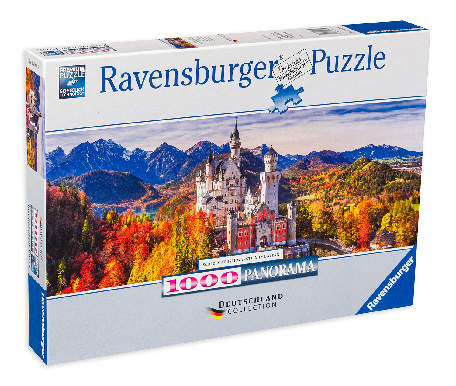 Панорамен пъзел Ravensburger от 1000 части -  Замъкът Нойшванщайн, Бавария