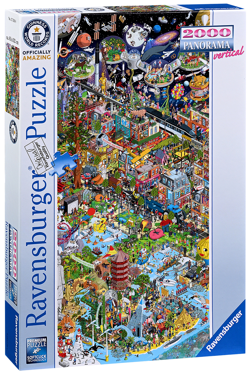 Панорамен пъзел Ravensburger от 2000 части - Световните рекорди на Гинес