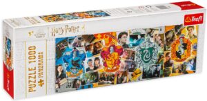 Панорамен пъзел Trefl от 1000 части - Хари Потър и домовете на Хогуортс