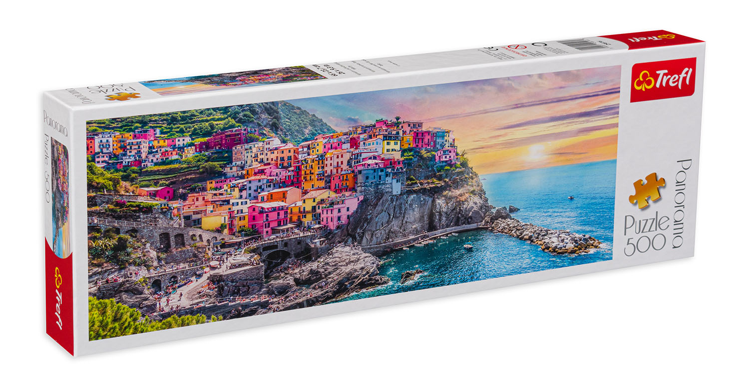 Панорамен пъзел Trefl от 500 части - Залез в Италия