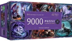 Панорамен пъзел Trefl от 9000 части - Фантастични създания