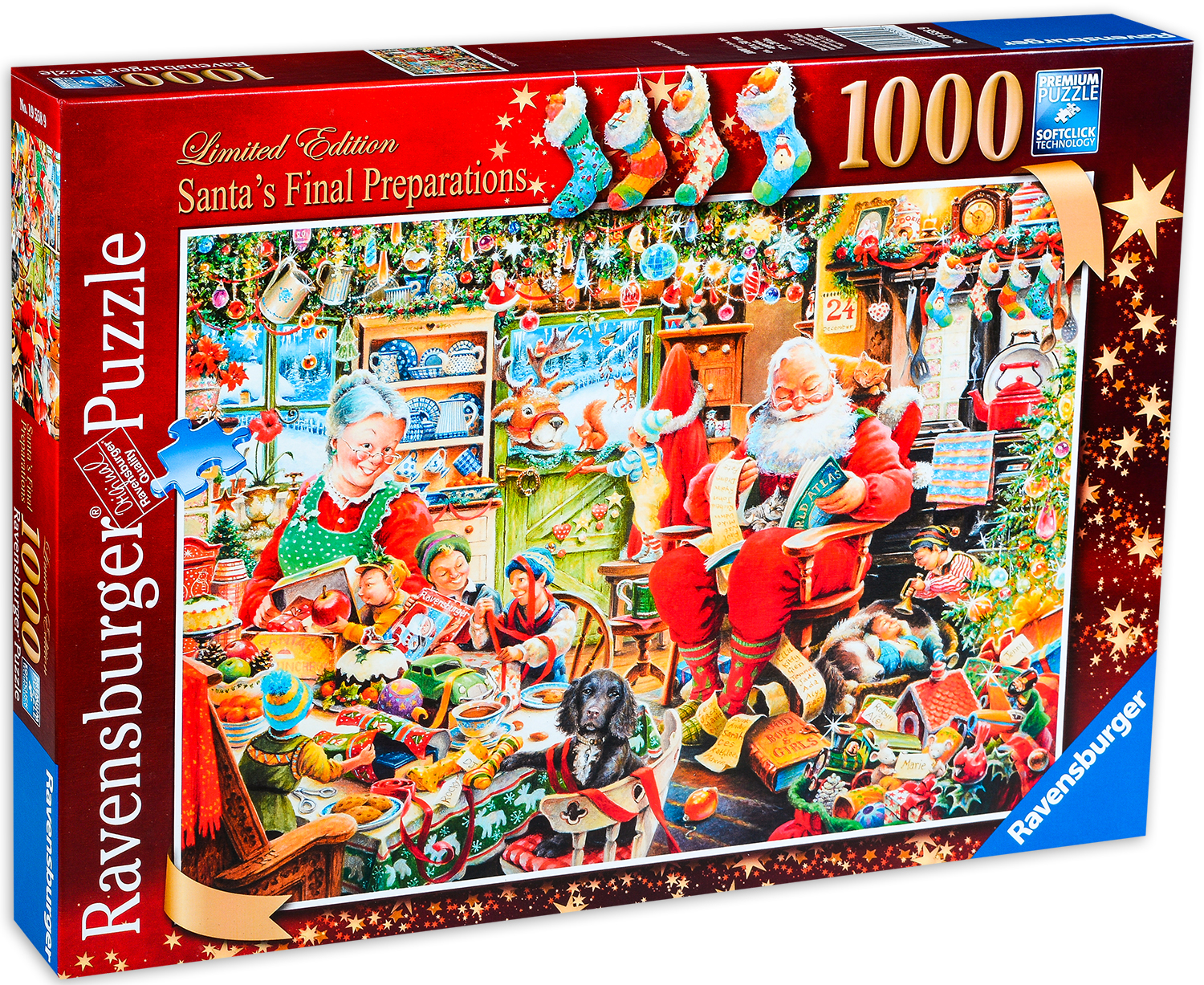 Пъзел Ravensburger от 1000 части - Подготовката на Дядо Коледа
