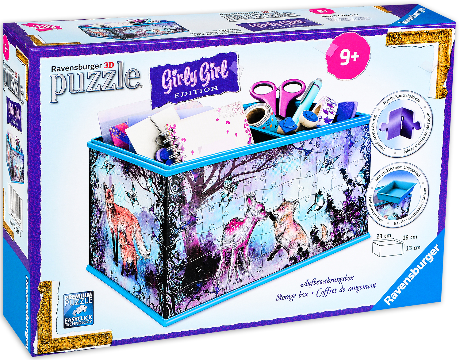 3D пъзел Ravensburger от 216 части - Кутия, Животни