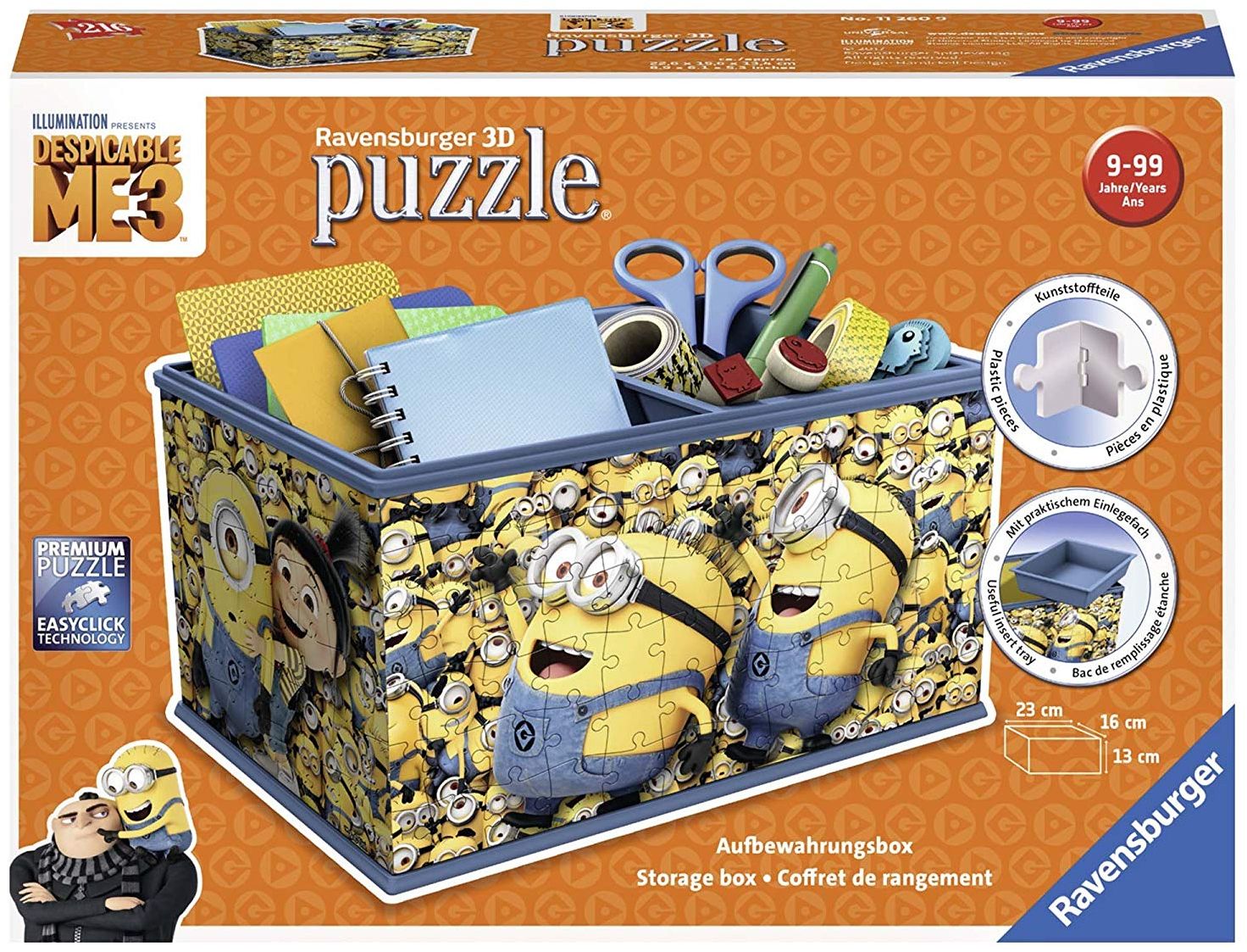 3D пъзел Ravensburger от 216 части - Кутия, Despicable Me
